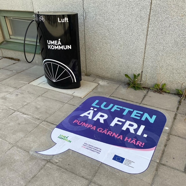 LED Comfort bicycle pump in Umeå municipality.