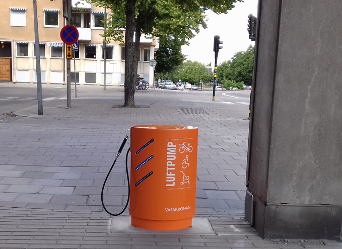 Bicycle Pump in Stockholm, Sweden.