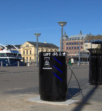 Photo of Bicycle Pump at Knutpunkten in Helsingborg, Sweden.